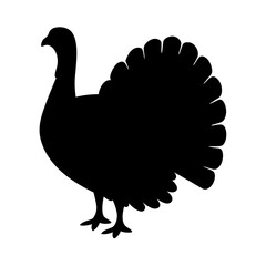 Monochrome Thanksgiving Turkey Silhouette Illustration with a Bold and Graphic Feel