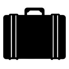 Stylized black and white suitcase illustration ready for your next journey