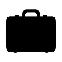 Isolated black silhouette image of a briefcase or carrying case illustration