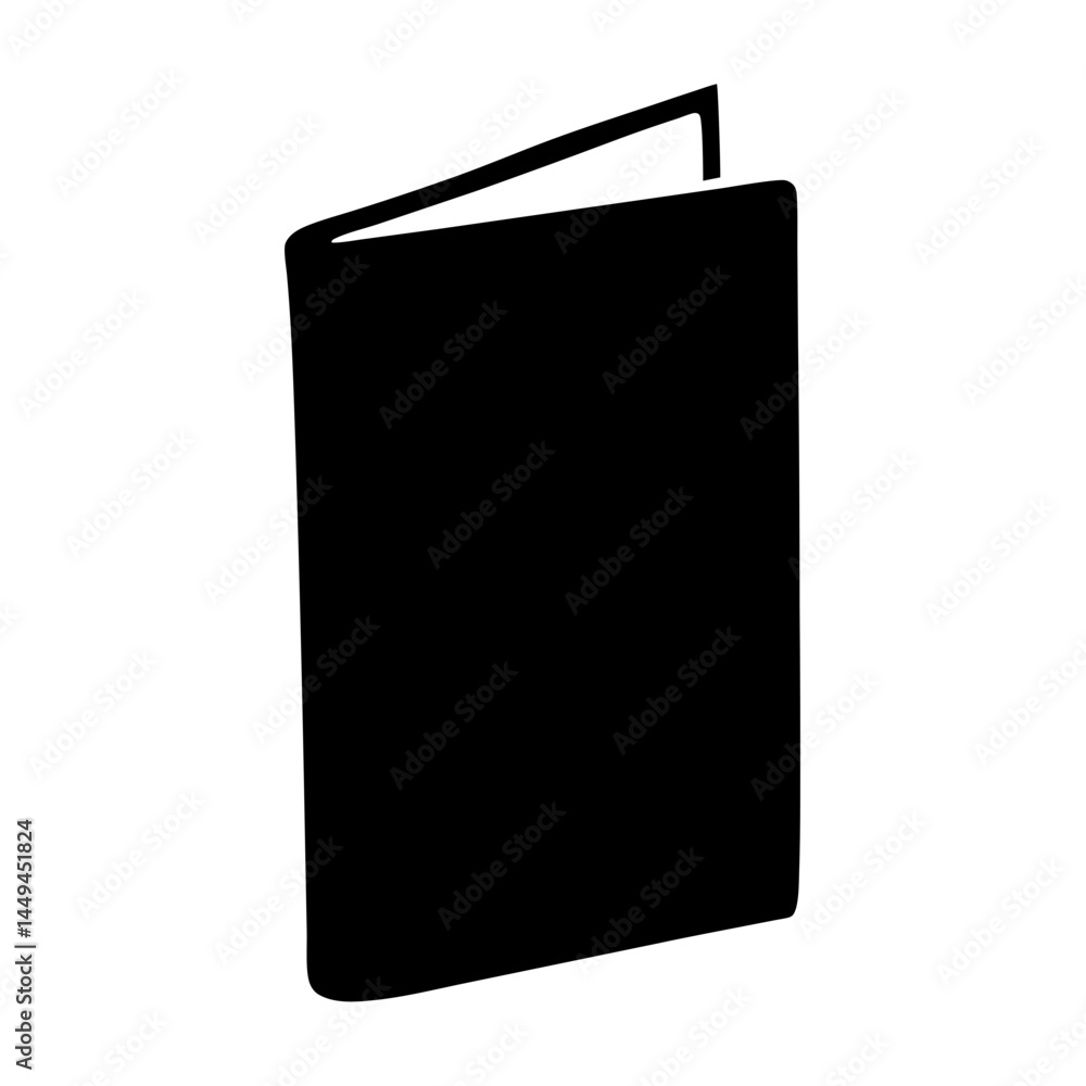 Poster silhouette of an open book on a white background displaying knowledge