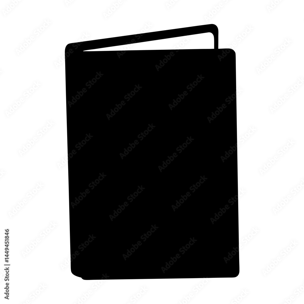Poster silhouette of an open book on a white background displaying knowledge
