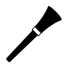 Stylized black silhouette of a vuvuzela on a white background image