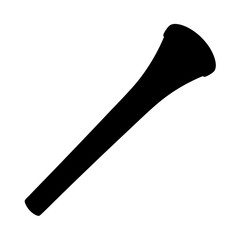 Silhouette of a clarinet mouthpiece, musical instrument detail on white background
