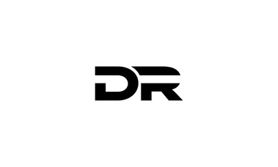 DR initial letter, monogram logo