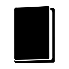 A solid black book, slightly open, showing the inner pages on the right side