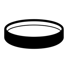 Black and White Round Container Shape Illustration Flat Design Concept Art