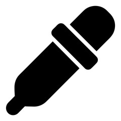 A black silhouette of a dropper for chemistry, medicine or other lab work