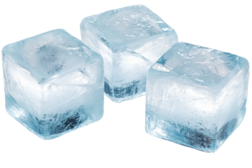 Frozen Trio Ice cubes glisten on a stark background cool and crisp
