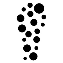 Collection of Black Circles Arranged to Mimic a Tornado Shape on White