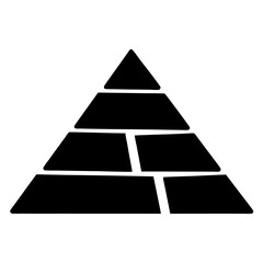 Abstract black and white pyramid structure representing a hierarchical organization diagram