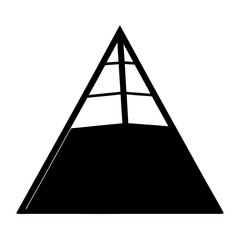 Modern triangular frame over a solid triangle structure minimalist design style