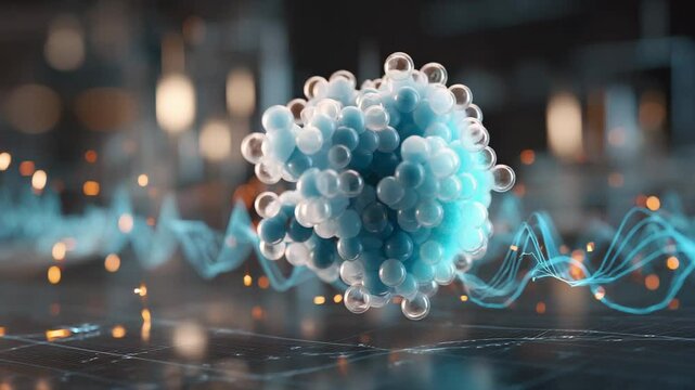 Detailed molecular structure scientific illustration