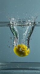 Fresh Lemon Impacting Water Surface