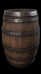 Fototapeta premium Vintage Wooden Barrel: A Timeless Icon of Storage and History