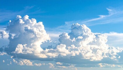 Fluffy Clouds on Blue Sky – Calm and Serene Background