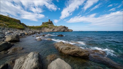 Coastal Fortress Ruins Overlooking the Sea