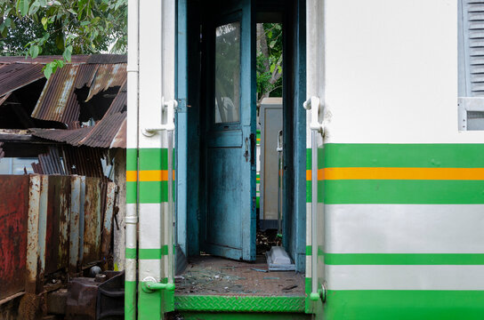 Abandoned train carriage