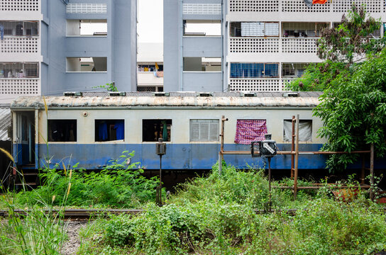 Abandoned train carriage