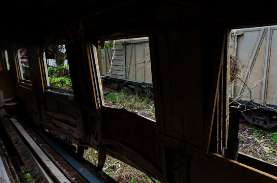 Abandoned train carriage