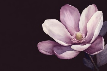 Fototapeta premium Elegant depiction of a magnolia flower in muted tones.