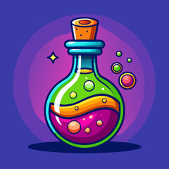 illustration of a bottle with a glass