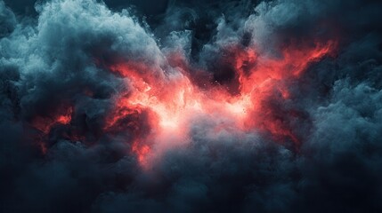 Fototapeta premium Dramatic storm clouds, fiery core