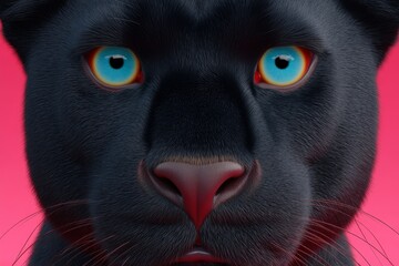 Fototapeta premium Intense Gaze of a Black Panther