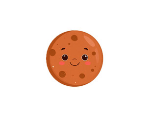 Fototapeta premium Cute Mars with smile for sticker. Design element.