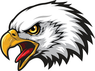 Bald Eagle Silhouette Vector, Majestic American Bird Logo in Black and White