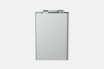 Glossy Oil Tin Can Mockup Isolated On White Background. 3d illustration