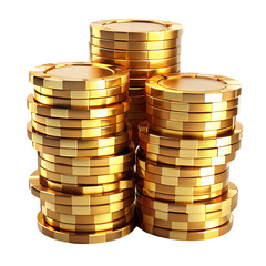 Stacks of Gold Casino Chips