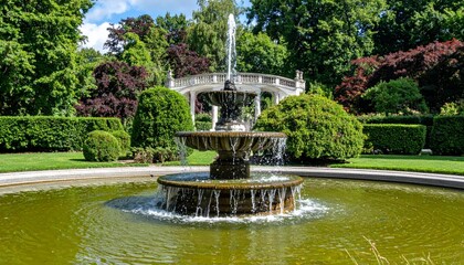 Tiered Fountain Garden - European Classical Landscape 