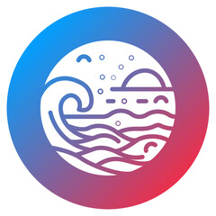 Crashing Waves Vector Icon