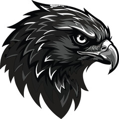Bald Eagle Silhouette Vector, Majestic American Bird Logo in Black and White