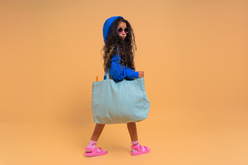 Fashion Girl with Oversized Bag