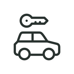 Rent a car line icon, car rental vector symbol with editable stroke