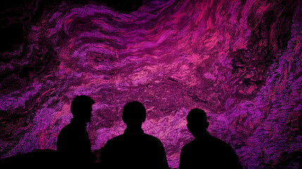 of digital planners mapping chaotic art concepts on virtual walls