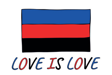 Colorful Polyamory pride flag Happy pride day LGBTQ community Pride Month Vector hand drawn doodle for posters, stickers, logo, cards