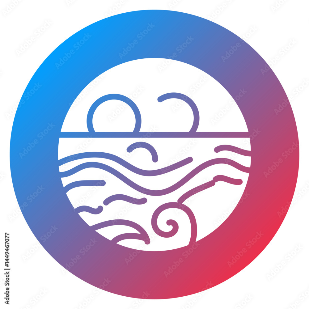 Poster tidal pool vector icon