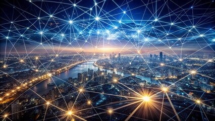 Fototapeta premium Connected City Network