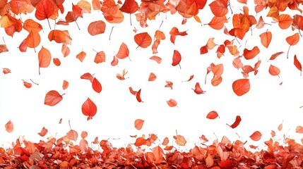Falling autumn leaves against a white background (14)