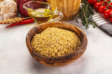 Dry wheat bulgur fow cooking