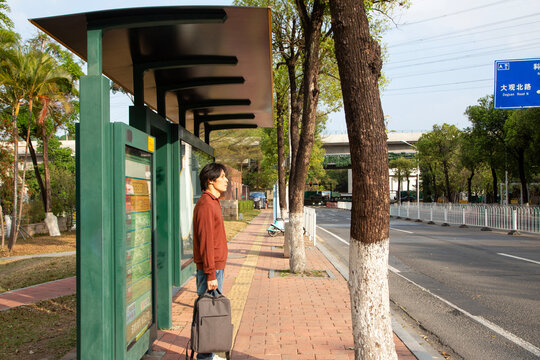 waiting for bus