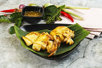 Delicous Grilled cuttlefish with sauce