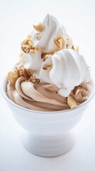 Scrumptious Chocolate Almond Ice Cream Dessert with Whipped Cream