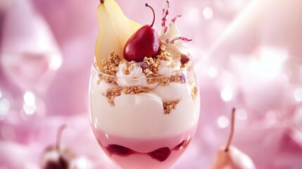Layered Pear and Granola Dessert Parfait - A Delicious and Healthy Treat