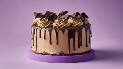 A Captivating Chocolate Cake Display with Exquisite Details