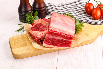 Raw beef rib for cooking
