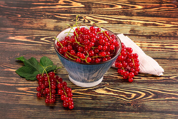 Ripe and juicy red currants berry