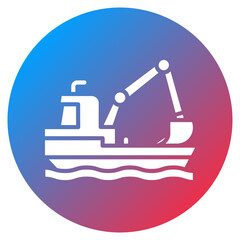 Coastal Dredger Vector Icon